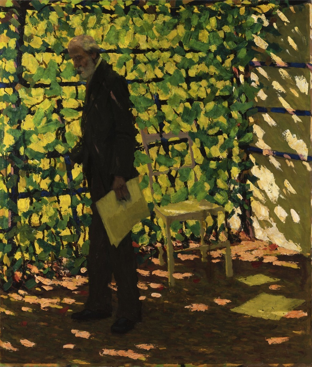 huariqueje:Man in the Garden     -     Unknown , 1910.CzechOil on canvas ,    119