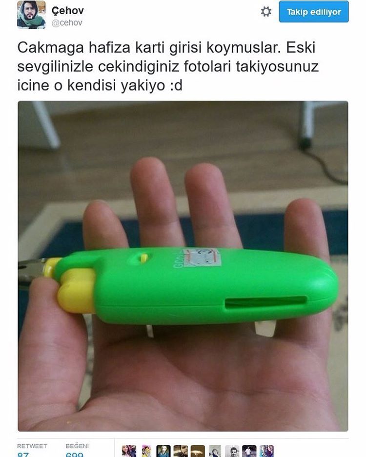 Çakmağa hafıza kartı...