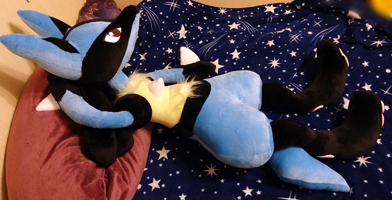 renchanworkshop: Life size Lucario plush, non-wired, was ordered customized with