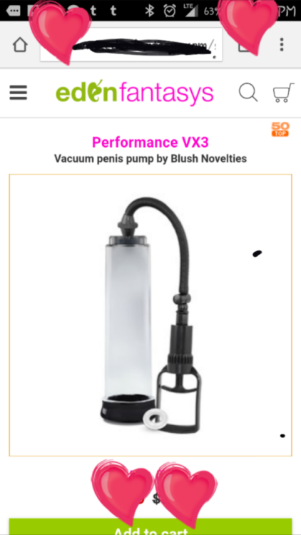 I love my new pussy pump so much that I just ordered Baby his own pump… plus a little extra s