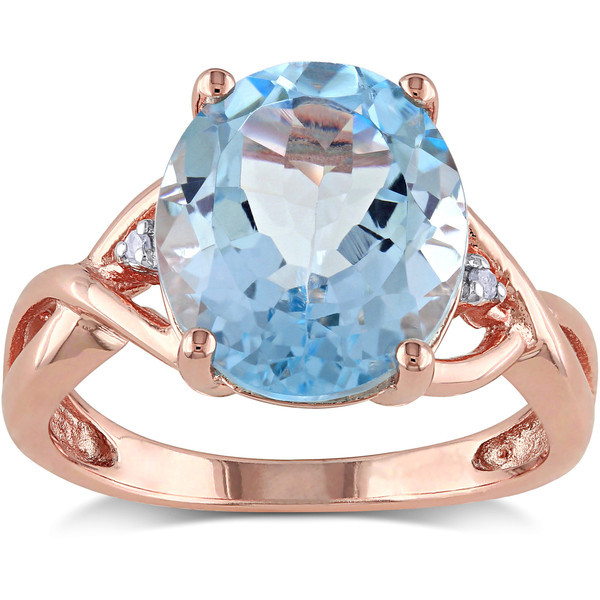 marcelaperez3:  Miadora Rose Plated Silver 5 /12ct TGW Topaz and Diamond Accent Cocktail