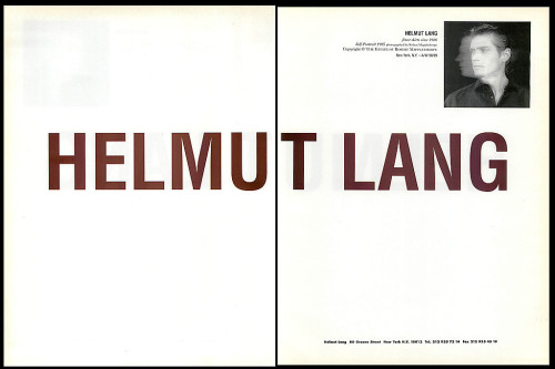 unpeudecreme:  1.) 2004 Helmut Lang ad 2.) 1998 Helmut Lang ad       