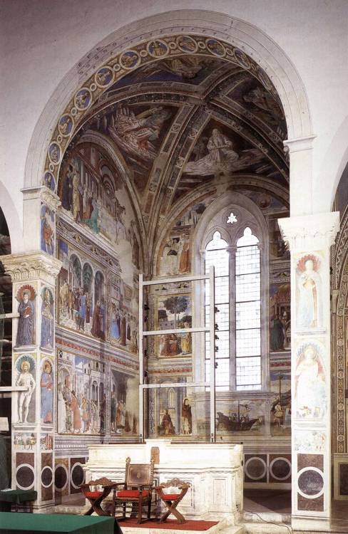 benozzo-gozzoli: View of the Apsidal Chapel of Sant'Agostino. Cycle of St. Augustine, 1465, Benozzo 
