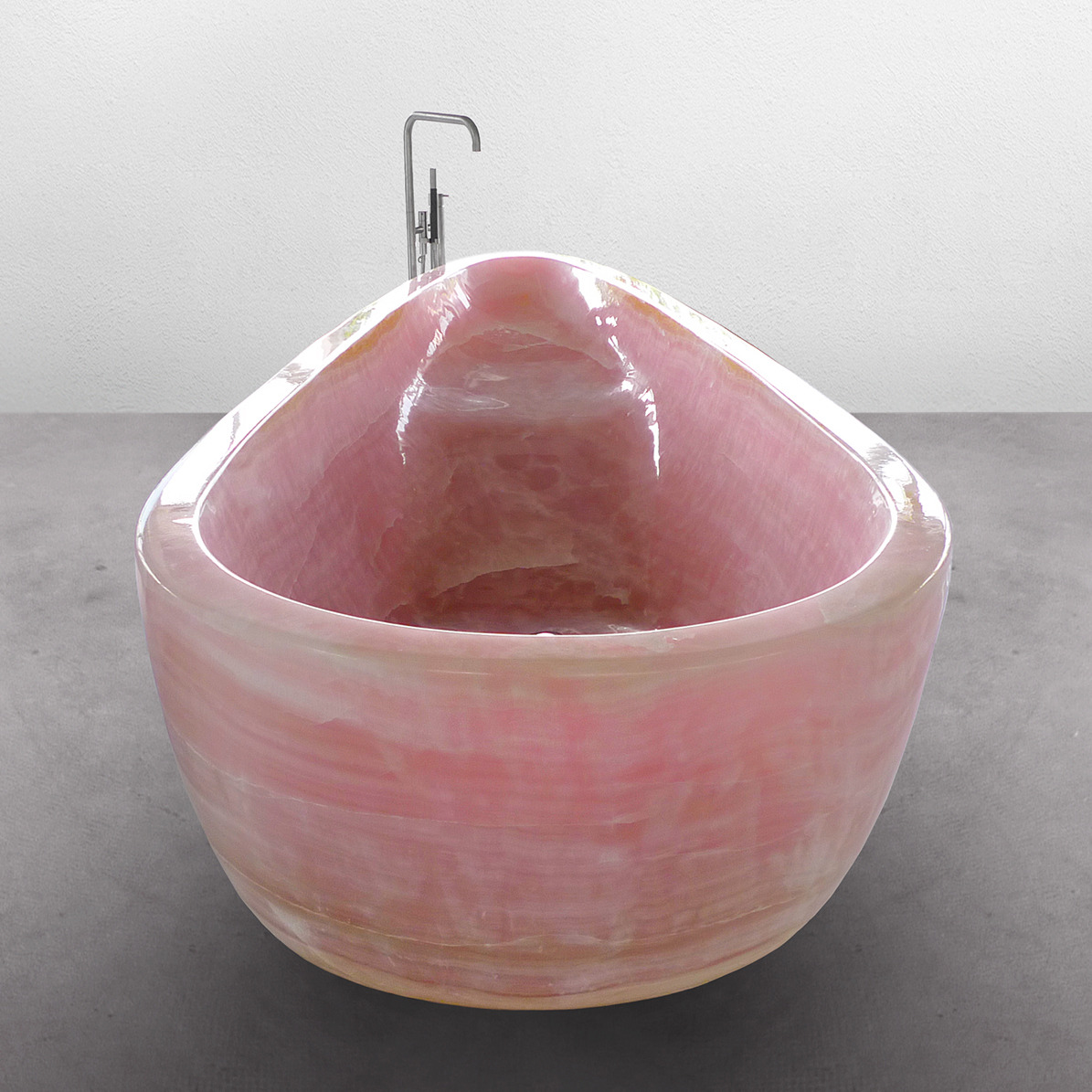 fillielitsa:
“ Pink, white and bamboo Onyx bathtub designed by Johannes Torpe
”