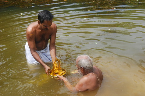 Aarattu (sacred bath) of temple deity, Kerala