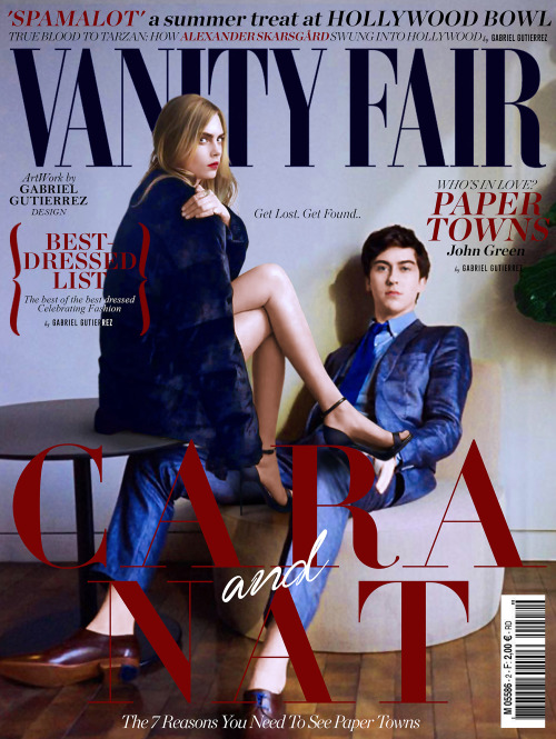 Vanity Fair : Paper Towns MovieCara Delevingne & ‪#‎NatWolff‬[gabriel gutierrez design 2015]More