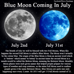 wiccateachings:    A Blue Moon coming in