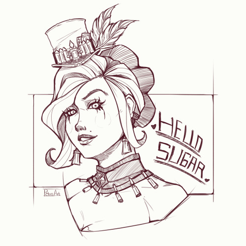 &ldquo;Hello Sugar&rdquo; -Moxxi If anyone interested in Portrait Sketch (fanart or oc) you 