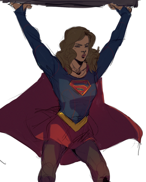 yuripirate:more supergirl doodles i just really love driawng them ✨