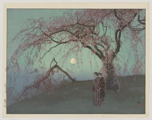 lilacsinthedooryard:Hiroshi YoshidaKumoi Cherry Trees  1926