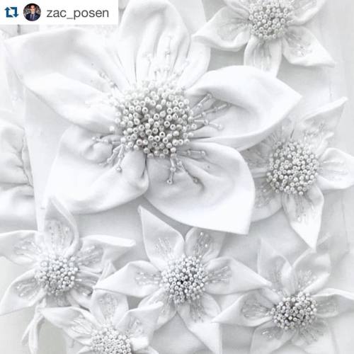 LOVE #Repost @zac_posen  Couture Cotton #flowers close up detail from #zacposen #SS16 #NYFW #CFDANYF