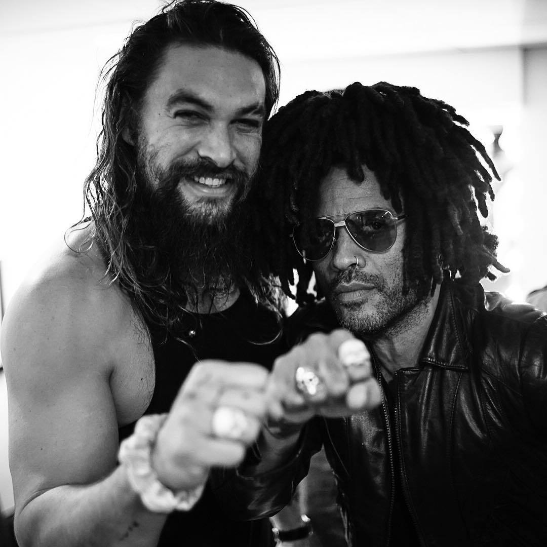 octopusmagnificens: Jason Momoa and Lenny Kravitz, December 2018.