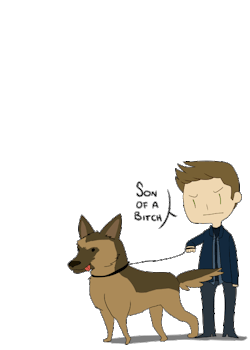 depraved-o:   Dean + dog  There is a transparent