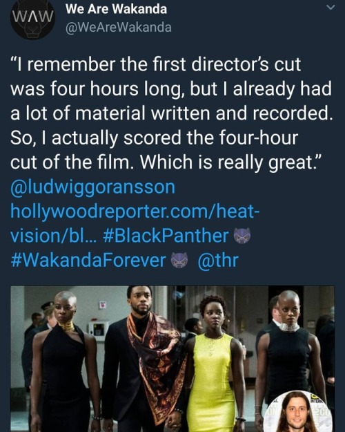 meatball42: wearewakanda: Would you watch a 4-hour cut of ‘Black Panther’? Is this a rhe