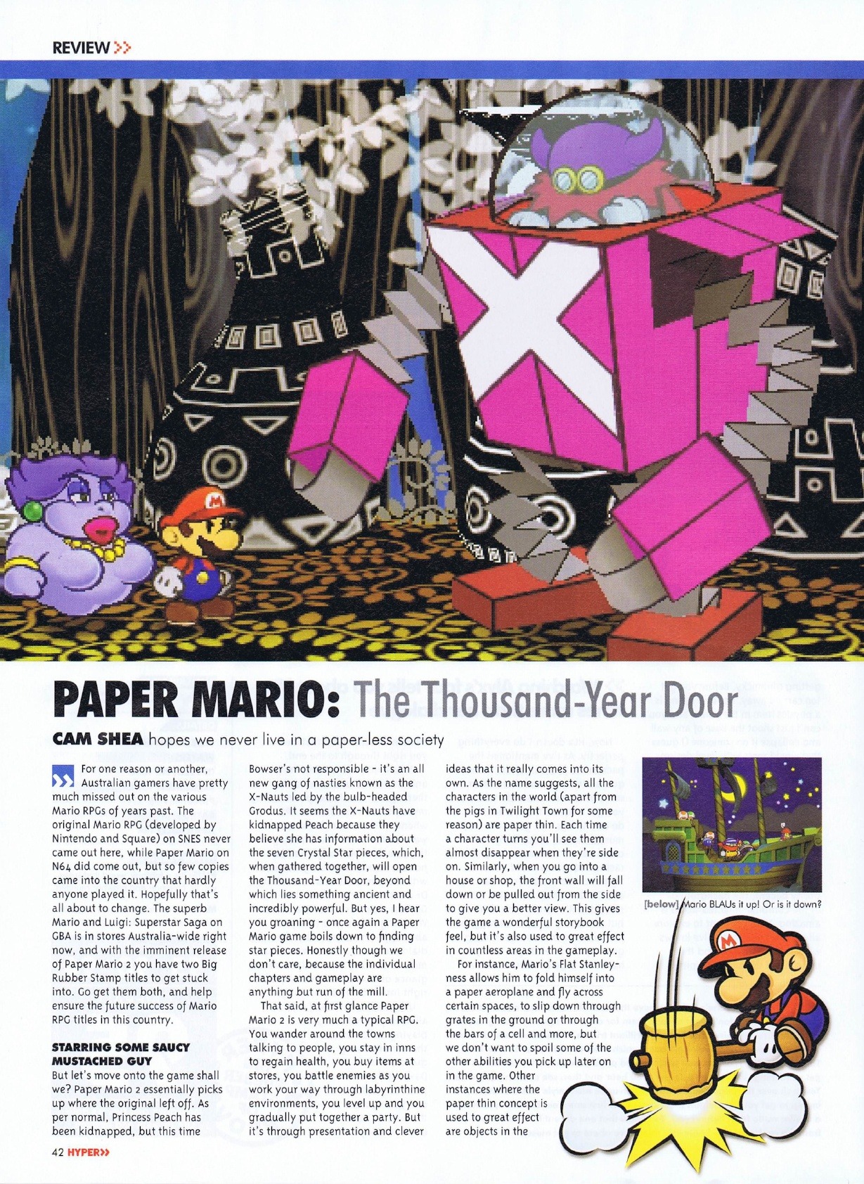 oldgamemags:  Hyper Magazine #134, Dec 2004 - Review of Paper Mario: Thousand Year