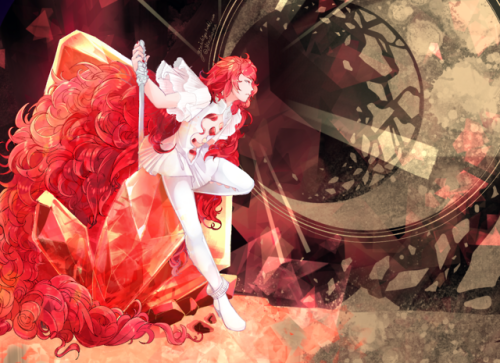 Padparadscha; Land of The Lustrous(Ps: I love drawing the lustrous, my inner magpie adores all the s