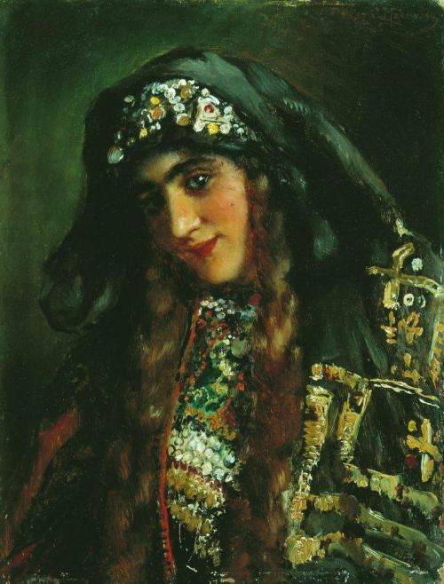 artist-kmakovsky: Girl in Oriental Dress, 1870, Konstantin Makovsky