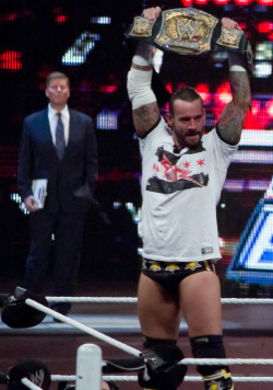 dowhackydoodoo:  CM Punk  I&rsquo;m to busy staring at Punk&rsquo;s bulge to even care about John Laurinaitis 