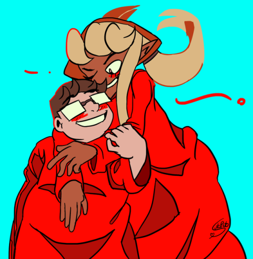 cute-pluto: its taz secret santa! @s4m4ndr13l [image description: a drawing of Barry and Lup in fron