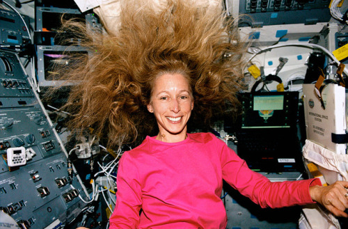 Marsha Ivins On Board The Space Shuttle Atlantis In 2001