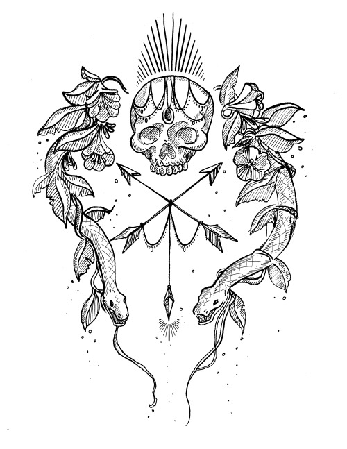 musterni-illustrates: i did this super fun tattoo design commission for tumblr user sleazin a few mo