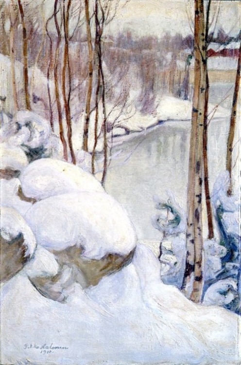 Winter Day  -  Pekka Halonen  1910Finnish  1865-1933