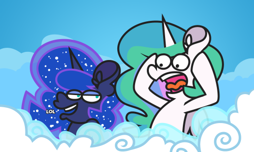 Tia and Luna in the clouds~ Make your own contextPosted using PostyBirb