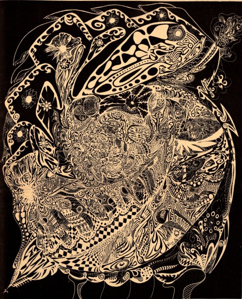 undergroundrockpress:Psychedelic Drawing by Peter Spoecker, Gary Goldhill and Steve Austin (Bodega B