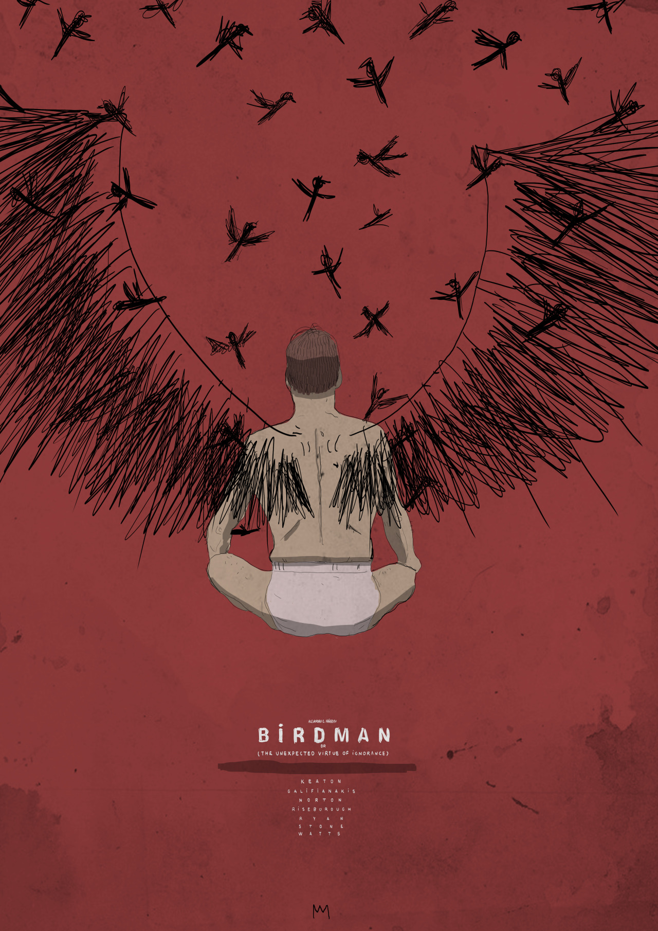 fuckyeahmovieposters:  Birdman by Mattia Iacono
