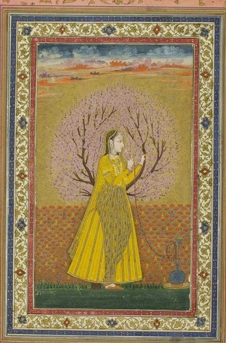 Young Woman Smoking a Huqqa, 18th century Mughal India