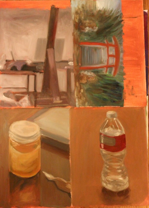 paintings from weeks 10-12 respectively, term 2 Comp and Painting with Richard Houston