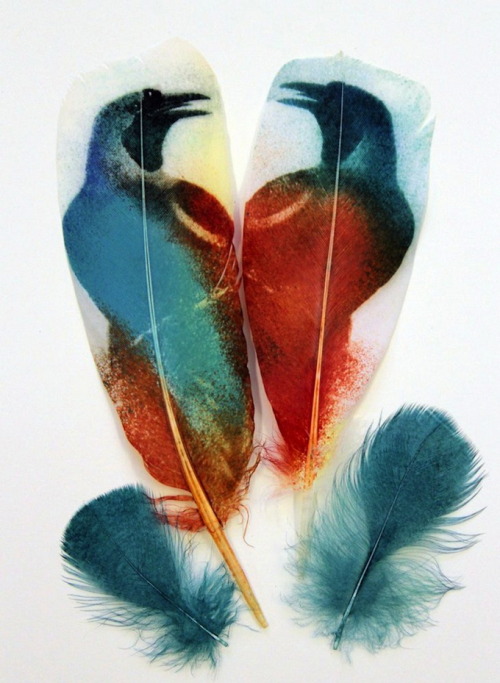 fer1972: Amazing Drawings on Feathers by Rebecca Jewell