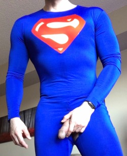 captnspandex:  Wore this to fuck the boy this afternoon. The S stands for SuperSir, of course.