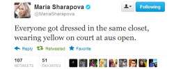 ladysharapova:  Masha’s 2nd tweet! 