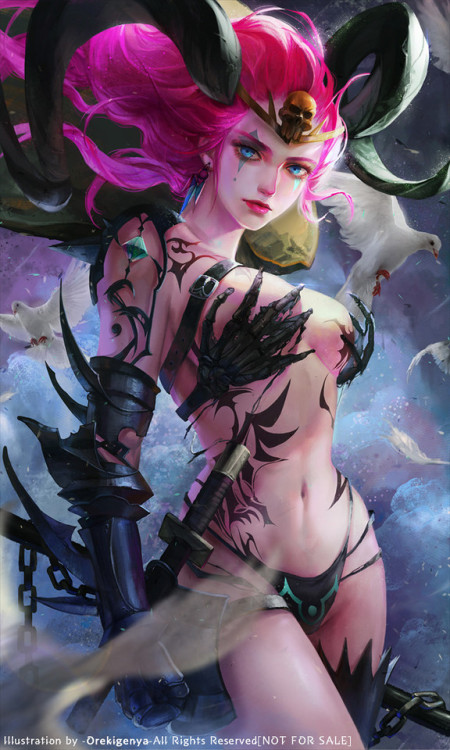 LOL_DEMON Zyra FanArt Oreki Genya www.artstation.com/artwork/n46mr