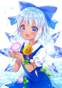 Ice fairy Cirno: Touhou Project anime draw [Artist: Neme]