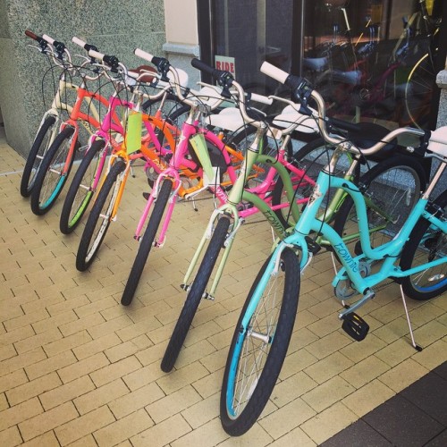 instabicycle:Via @carmelcityctr: What’s your favorite color? @bikelinecarmel at Carmel City Center h