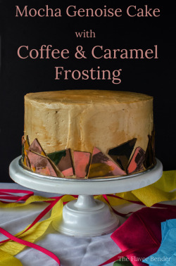 guardians-of-the-food:  Mocha Genoise Cake with Coffee Caramel Frosting  Omg