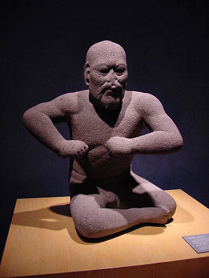 “The wrestler,” an Olmec sculpture from before 400 BCE.