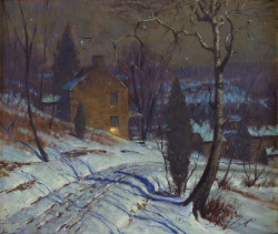 catonhottinroof:George William Sotter  (1879-1953) The hill road in winter