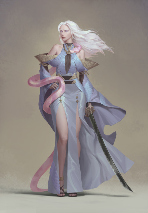 Albinism and snake  wu shenyouwww.artstation.com/artwork/xJxAyO 