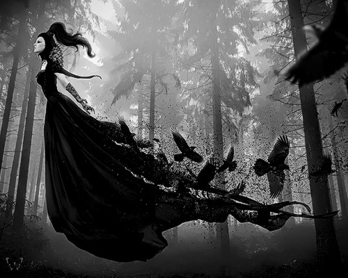 whitesoulblackheart:  Lady of the Crows by Whendell Souza L. (Please leave credit … Ƹ̴Ӂ̴Ʒ)