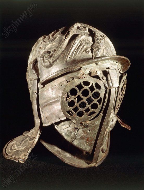 museum-of-artifacts:    Gladiatorial parade bronze helmet. From Pompeii. Naples Museo