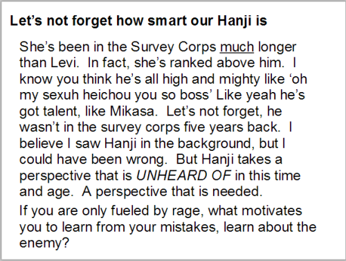 space-queer:  ask-petra-raawr:  skies-of-amethyst:    i’ve been waiting for THIS srsly   Hey bro this is nice but you’re misgendering Hanji