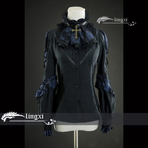 lolita-wardrobe:New Round Preorder: LingXi 【-The Wild Hunter-】 Gothic Lolita JSK, Blouse and Corset◆