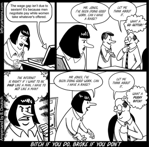 Cartoon SourceFrom an FAQ by the authors of “Women Don’t Ask: Negotiation and The Gender Divide”Q: I