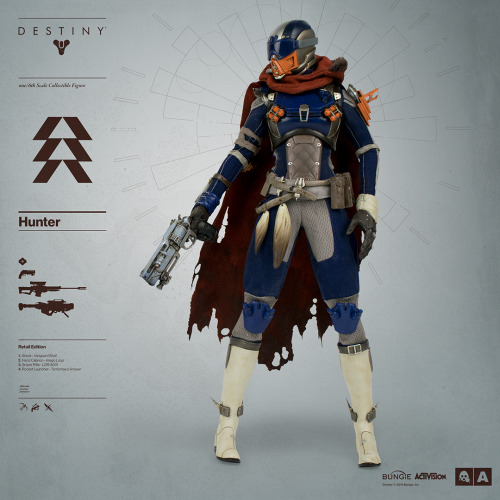 worldof3a:  Destiny Hunter Pre-order BEGINS JULY 21st, 2016Bungie and 3A proudly announce the highly anticipated DESTINY HUNTER – the third class of Guardian in 3A’s 1/6th Scale Collectible Figure Series from the critically acclaimed game, DESTINY.The