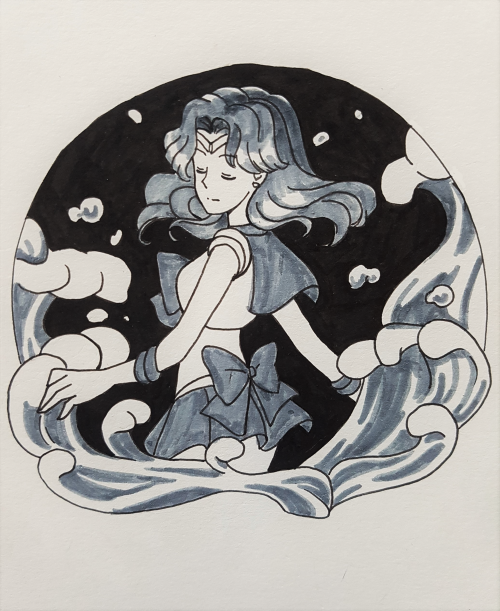 cluelessjellyfish: Inktober day 2 Continuing with Sailor Neptune.