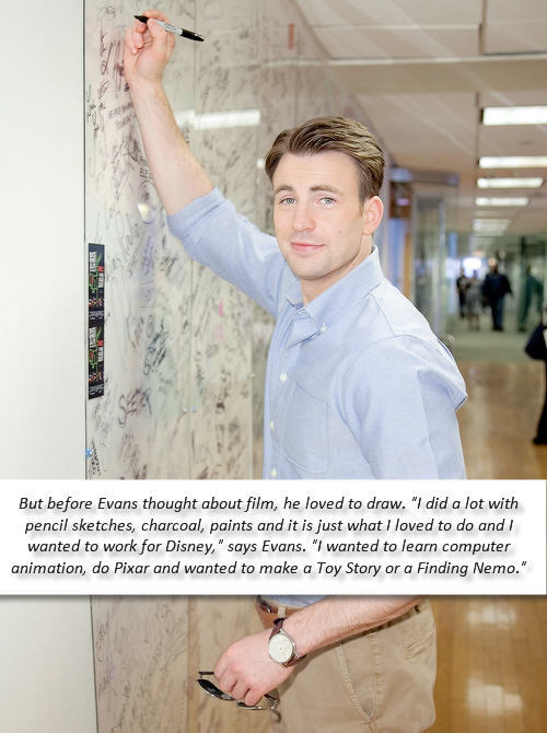 darthstitch:So according to this article, Chris Evans can draw. (Image)AHAHAHAHA.  Stick a fork in m