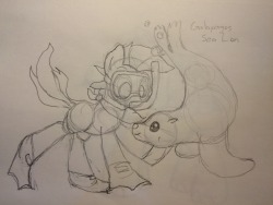 ask-the-cmb:  Hey there folks! Mod left the Galapagos and made it to Quito today, so I have a bit of wifi!  Enjoy some sketches of the CMB with what their favorite animal from the Galapagos would have been!  x3